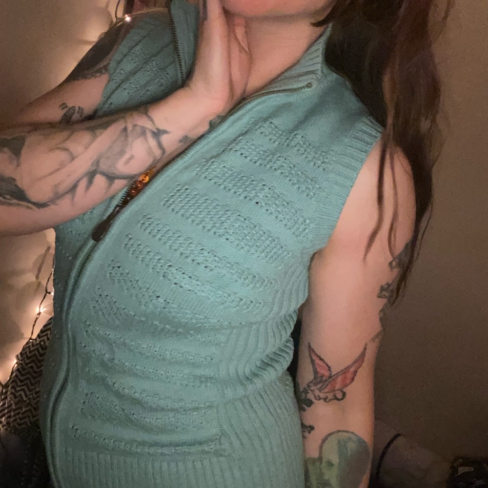 PENDLETON stretchy milled cotton baby sea blue brass zipper vest🌪️